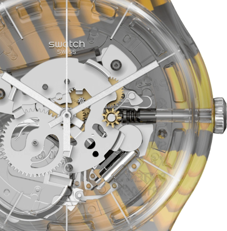 Swatch,Other 41mm,41mm,Plastic,Transparent,Quartz,Tonneau,SUOK145,SUOK145-002