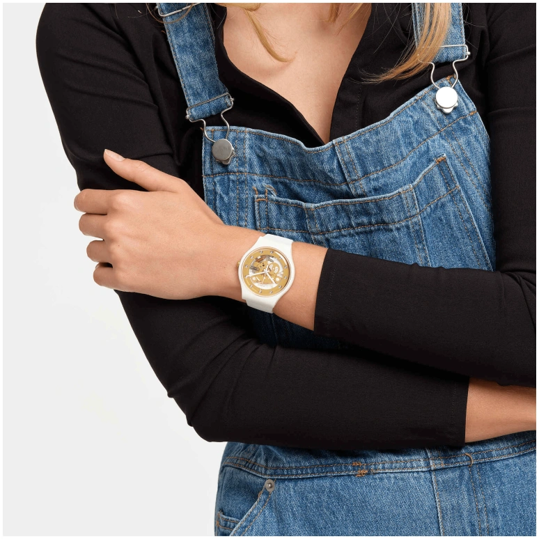Swatch,Originals 41mm,41mm,Plastic,Yellow,SUOZ148
