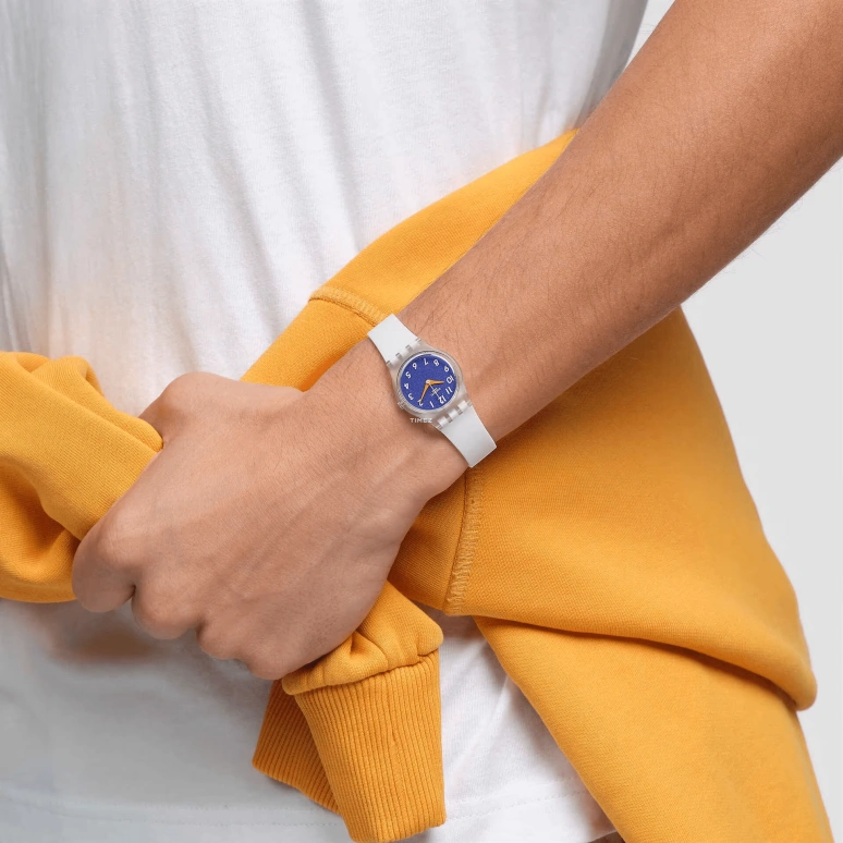 Swatch,Originals 25mm,25mm,Plastic,Blue,Quartz,Tonneau,Transparent,LE108