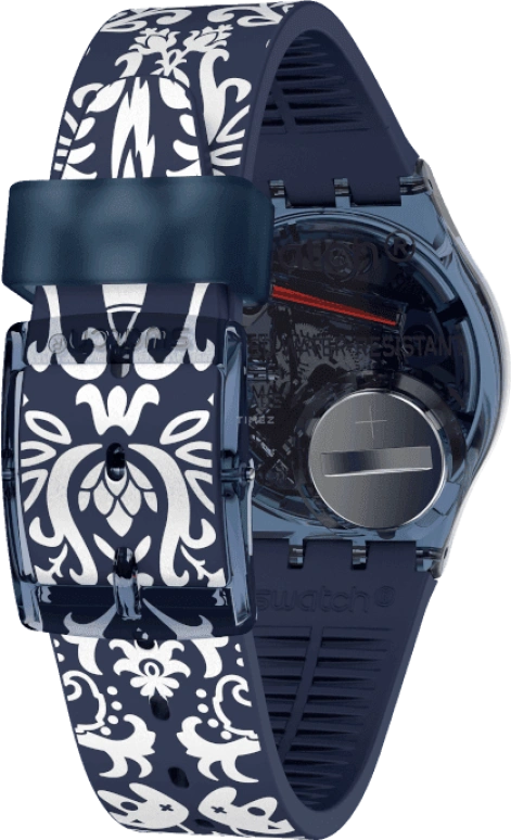 Swatch,Originals 34mm,34mm,Plastic,Blue,GN413