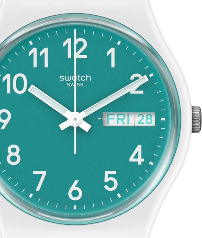 Swatch,Originals 34mm,34mm,Plastic,Green,Quartz,Date,Day,GW714
