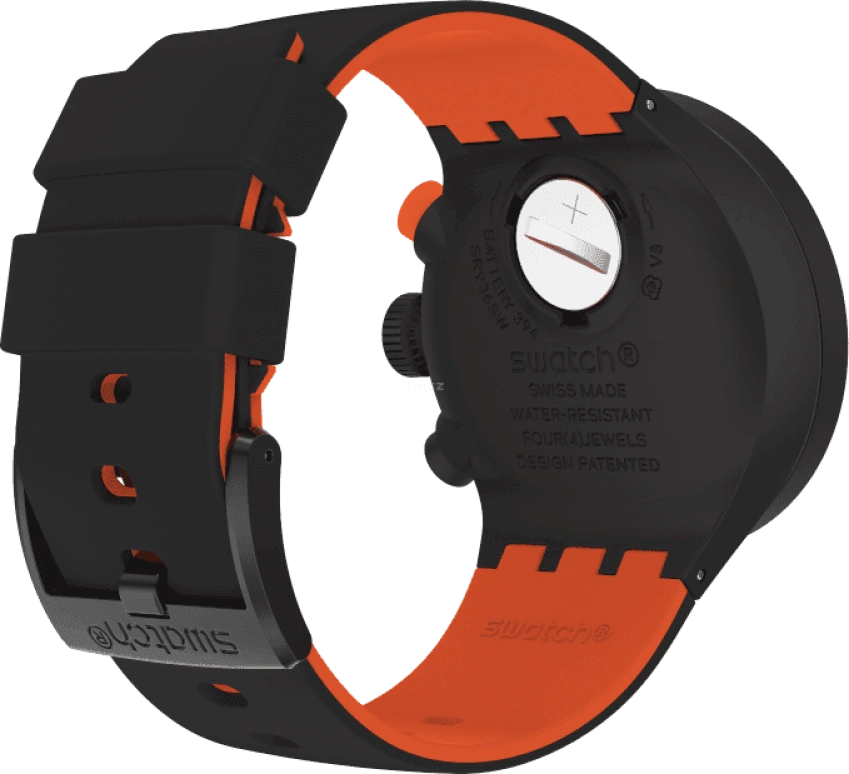 Swatch,THE BOLD 47mm,47mm,Plastic,Black,Sapphire,Crystal Glass,SB02B402