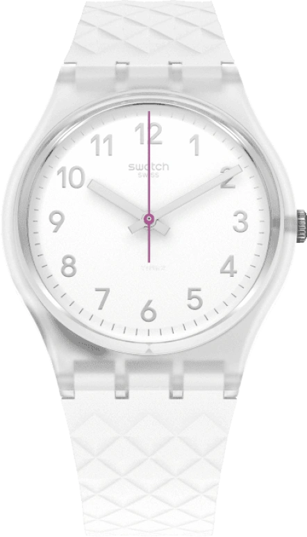 Swatch,Originals 34mm,34mm,Plastic,White,Quartz,Baton,GE286