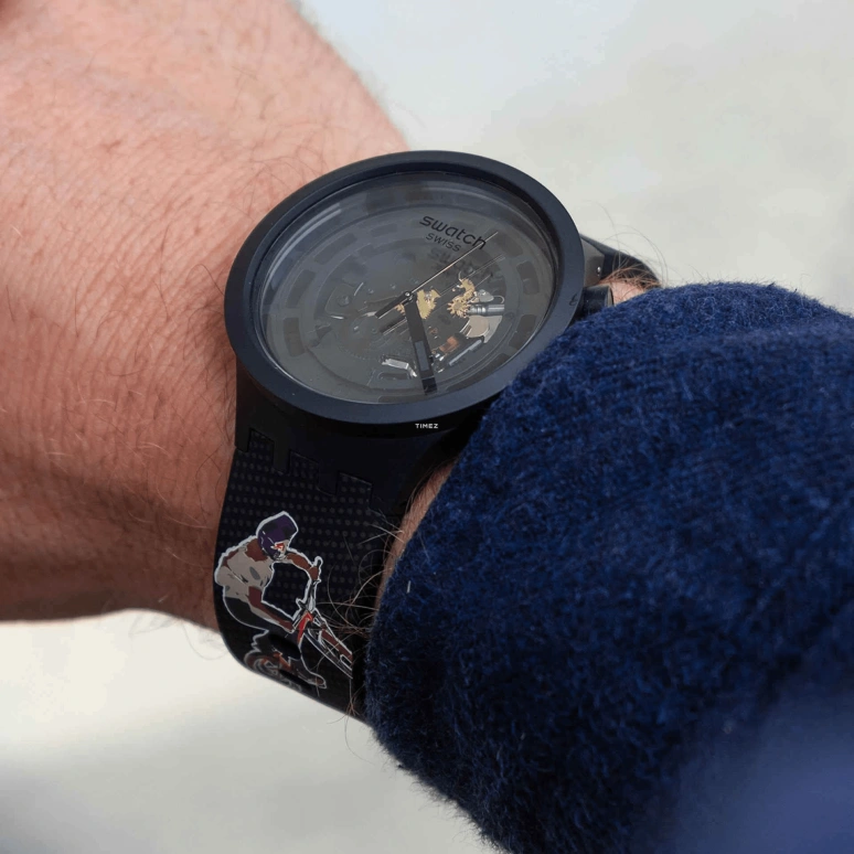 Swatch,Other 47mm,47mm,Bioceramic,Black,Quartz,Sapphire,Crystal Glass,Round,SB03B100E