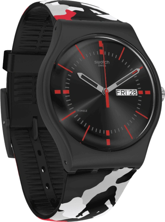 Swatch,Originals 41mm,41mm,Plastic,Black,SUOB714C