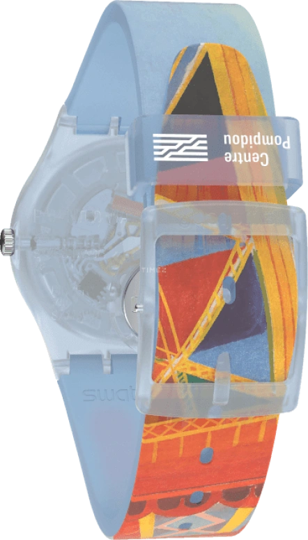 Swatch,Originals 34mm,34mm,Plastic,Blue,Quartz,Sapphire,Crystal Glass,Round,GZ357