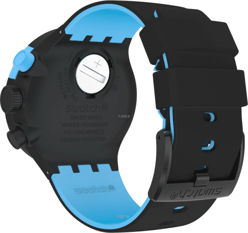 Swatch,THE BOLD 47mm,47mm,Plastic,Black,Sapphire,Crystal Glass,Closed,SB02B401