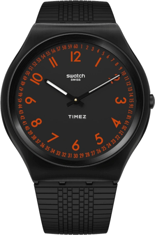Swatch,Other 42mm,42mm,Stainless Steel,Black,Quartz,Sapphire,Crystal Glass,Round,SS07B106
