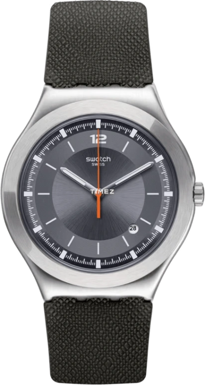 Swatch,IRONY 42.70mm,42.70mm,Stainless Steel,Grey,Quartz,Day,Tonneau,YWS425