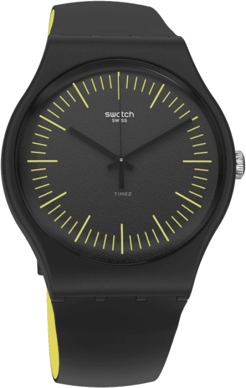 Swatch,Originals 41mm,41mm,Black,Sapphire,Crystal Glass,Open,SUOB184