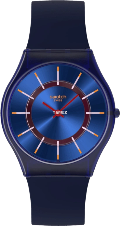 Swatch,SKIN 34mm,34mm,Bio-sourced,Blue,Quartz,SS08N117