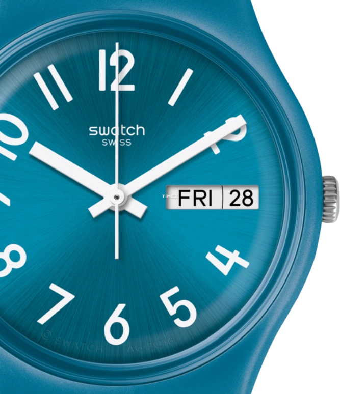 Swatch,Originals 34mm,34mm,Plastic,Blue,Quartz,Date,Day,GS702