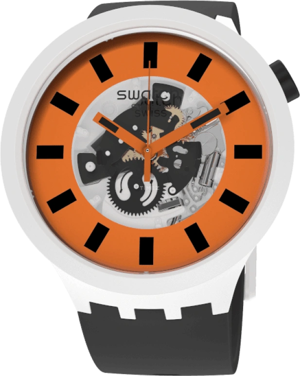 Swatch,THE BOLD 47mm,47mm,Bioceramic,Ceramic,Orange,SB03M104