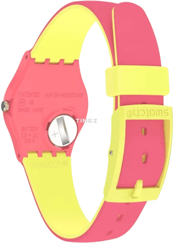 Swatch,Other 25mm,25mm,Plastic,Pink,Quartz,Tonneau,LP131C
