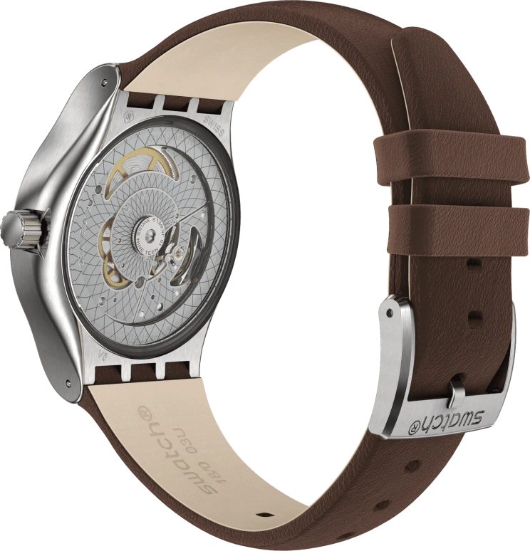 Swatch,IRONY 42mm,42mm,Stainless Steel,Blue,Open,SY23S410