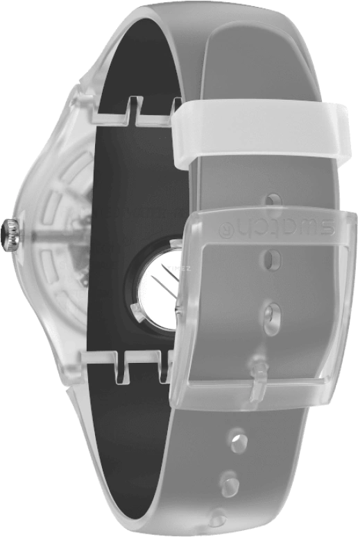 Swatch,Originals 41mm,41mm,Plastic,Skeleton,Quartz,Round,Transparent,SUOK157