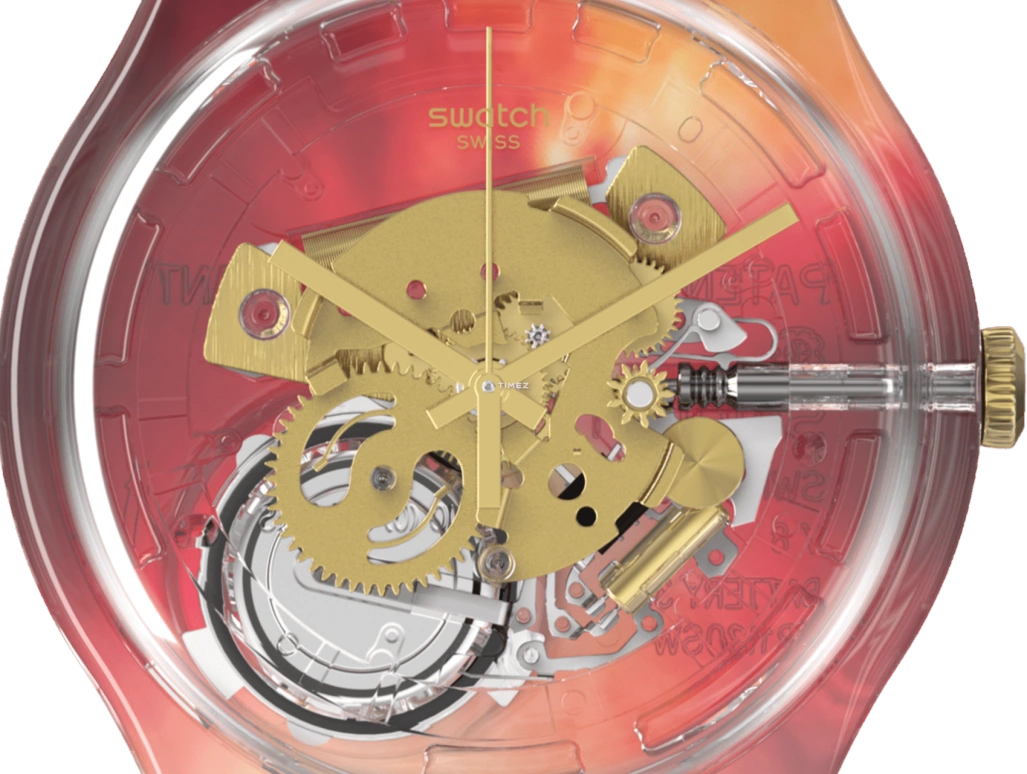 Swatch,Originals 41mm,41mm,Plastic,Transparent,Quartz,Sapphire,Crystal Glass,Round,SUOK146,SUOK146-017