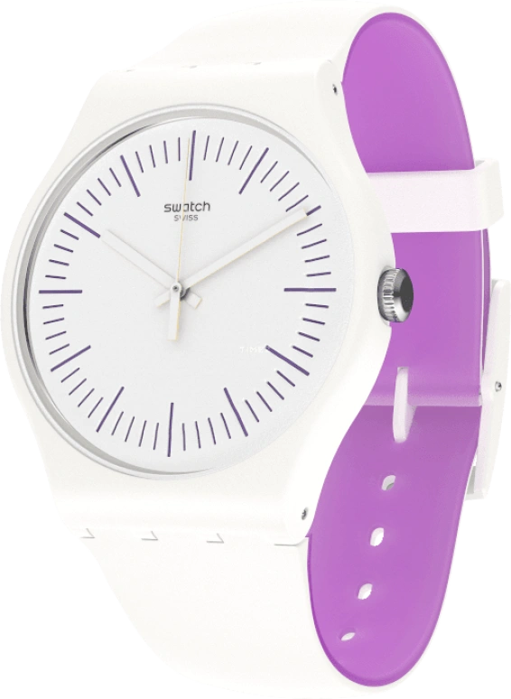 Swatch,Originals 41mm,41mm,Plastic,White,Sapphire,Crystal Glass,SUOW173