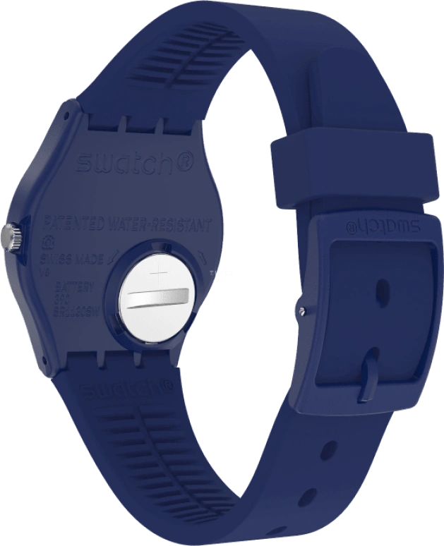 Swatch,Originals 34mm,34mm,Plastic,Blue,Sapphire,Crystal Glass,Closed,GN727