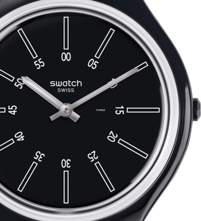 Swatch,SKIN 36.80mm,36.80mm,Plastic,Black,Quartz,Tonneau,SVOB100M