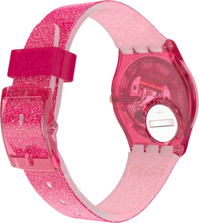 Swatch,Originals 34mm,34mm,Plastic,Pink,Sapphire,Crystal Glass,GP169