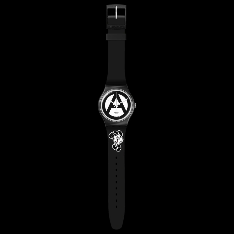 Swatch,Originals 41mm,41mm,Bio-sourced,Black,White,Quartz,Round,Black,SO29Z138