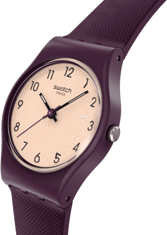 Swatch,Originals 25mm,25mm,Composite,Cream,Quartz,Round,Purple,LR138
