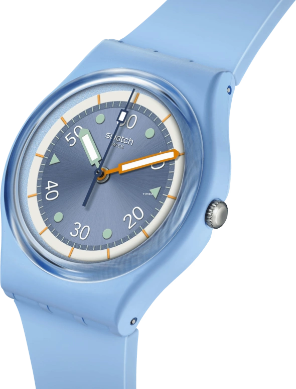 Swatch,Originals 34mm,34mm,Bioceramic,Blue,Quartz,Tonneau,SO31L100