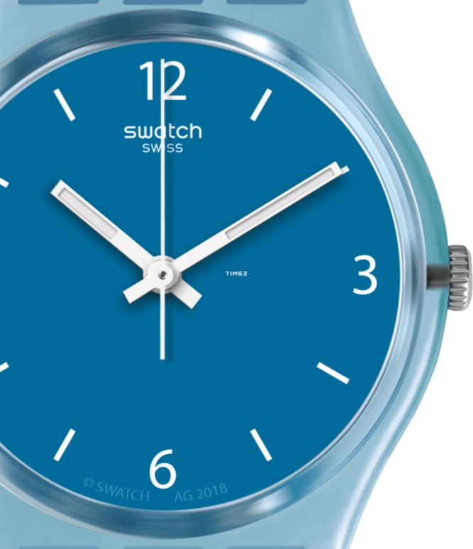 Swatch,Originals 34mm,34mm,Plastic,Blue,Quartz,Sapphire,Crystal Glass,Tonneau,GS161