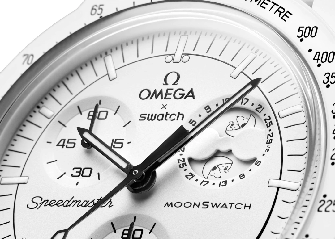 Swatch,MoonSwatch 42mm,42mm,Bioceramic,White,Quartz,Chronograph,Moonphase,SO33W700