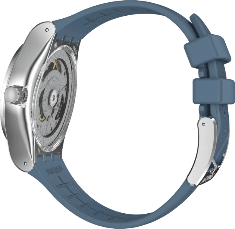 Swatch,IRONY 42mm,42mm,Stainless Steel,Blue,Open,YIS430