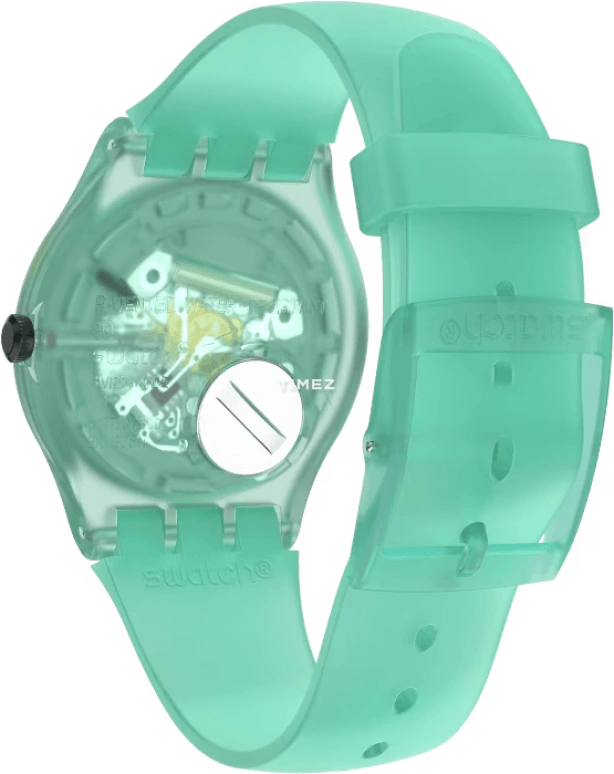 Swatch,Other 41mm,41mm,Plastic,Green,Quartz,Tonneau,Transparent,Green,SUOG119