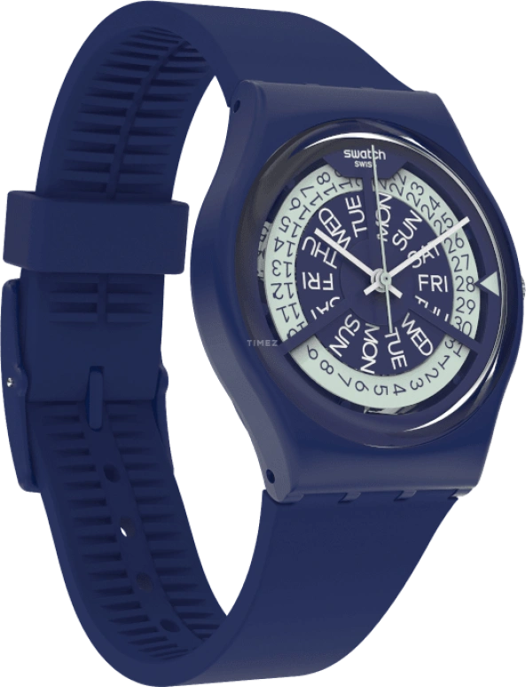 Swatch,Originals 34mm,34mm,Plastic,Blue,Sapphire,Crystal Glass,Closed,GN727