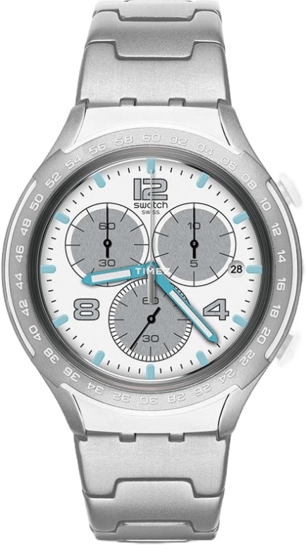 Swatch,Other ,Aluminium,White,Quartz,Chronograph,Day,YYS4024AG