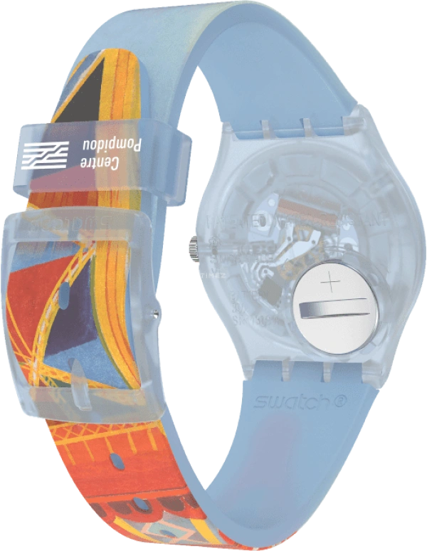 Swatch,Originals 34mm,34mm,Plastic,Blue,Quartz,Sapphire,Crystal Glass,Round,GZ357