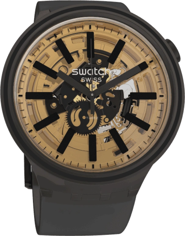 Swatch,THE BOLD 47mm,47mm,Plastic,Coffee,Brown,SO27B115