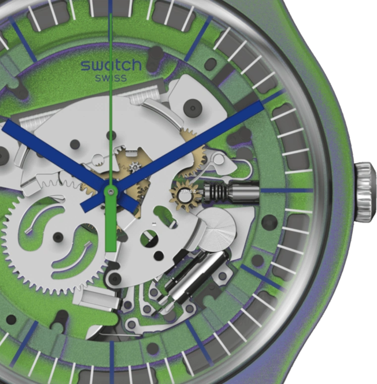 Swatch,Other 41mm,41mm,Plastic,Green,Quartz,Round,SUOM117