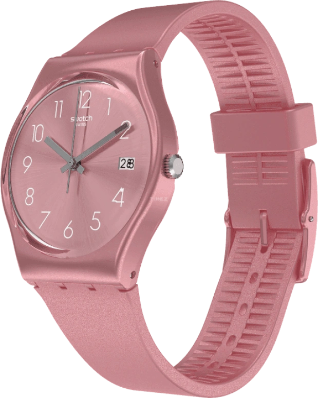 Swatch,Originals 34mm,34mm,Plastic,Pink,Sapphire,Crystal Glass,GP404