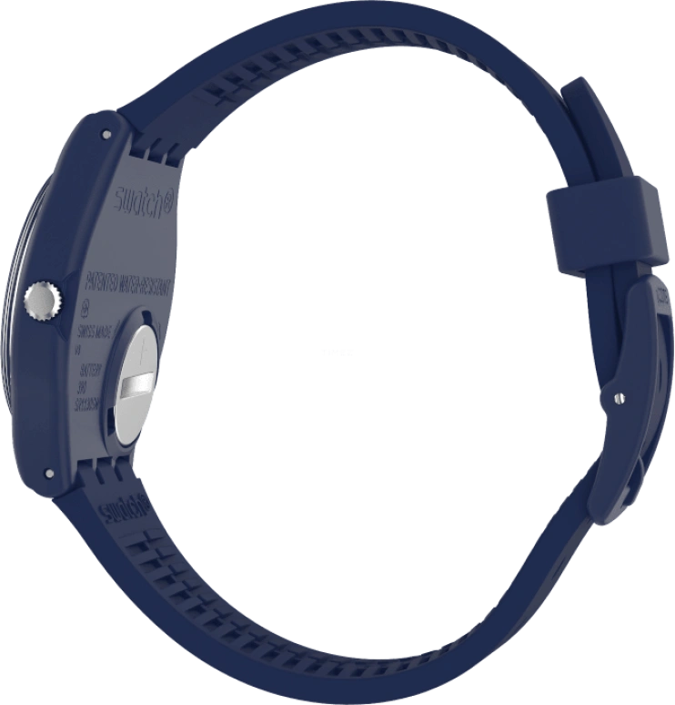 Swatch,Originals 39.20mm,39.20mm,Plastic,Blue,Sapphire,Crystal Glass,Closed,GN726