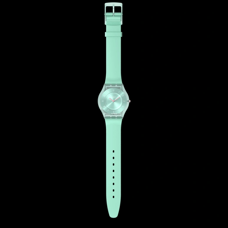 Swatch,Other 34mm,34mm,Bio-sourced,Green,Quartz,Sapphire,Crystal Glass,Round,SS08L100