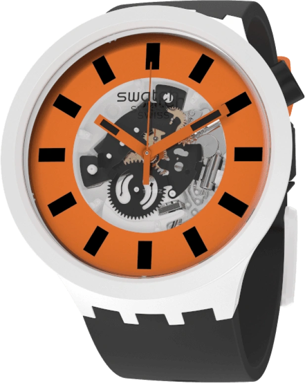 Swatch,THE BOLD 47mm,47mm,Bioceramic,Ceramic,Orange,SB03M104