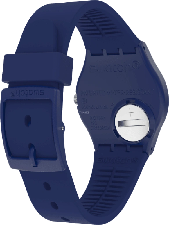 Swatch,Originals 34mm,34mm,Plastic,Blue,Sapphire,Crystal Glass,Closed,GN727