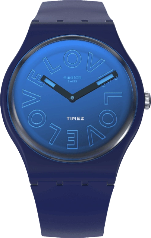 Swatch,Originals 41mm,41mm,Bio-sourced,Blue,Quartz,Sapphire,Crystal Glass,Round,SO29N107
