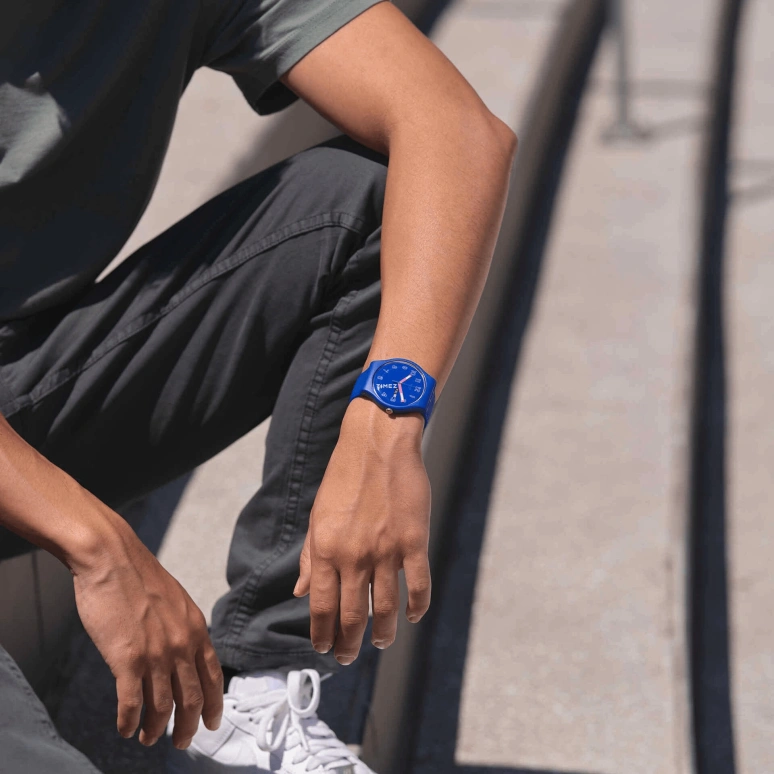 Swatch,Originals 41mm,41mm,Bio-sourced,Blue,Quartz,Date,Day,SO29N705