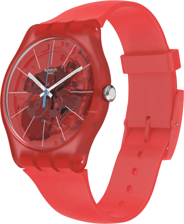 Swatch,Originals 41mm,41mm,Plastic,Red,SUOO105