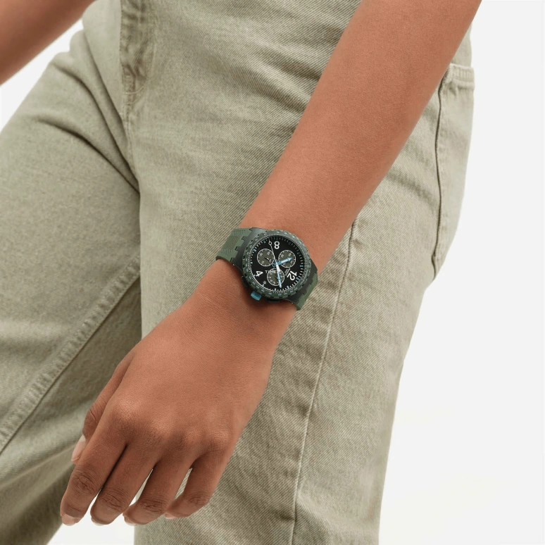 Swatch,Originals 42mm,42mm,Composite,Black,Quartz,Chronograph,Day,SUSB421