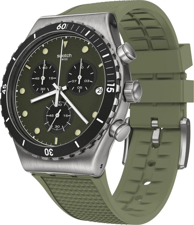 Swatch,IRONY 43mm,43mm,Stainless Steel,Green,YVS488