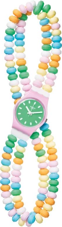 Swatch,Originals 25mm,25mm,Plastic,Green,Quartz,Round,Pink,LP135