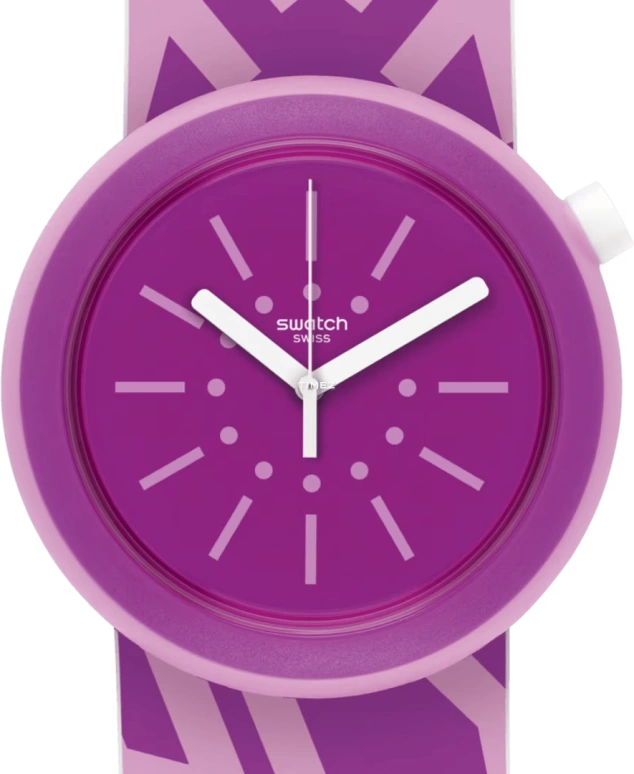 Swatch,HUMPY BUMPY 45mm,45mm,Plastic,Purple,Quartz,Round,PNP102