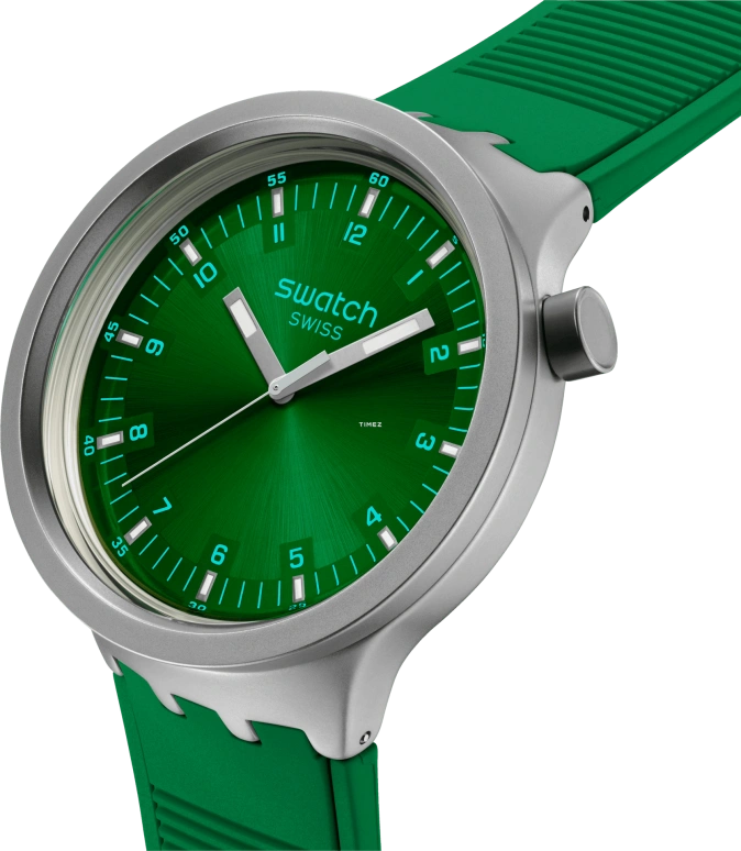 Swatch,THE BOLD 47mm,47mm,Stainless Steel,Green,Quartz,Sapphire,Crystal Glass,Round,SB07S101